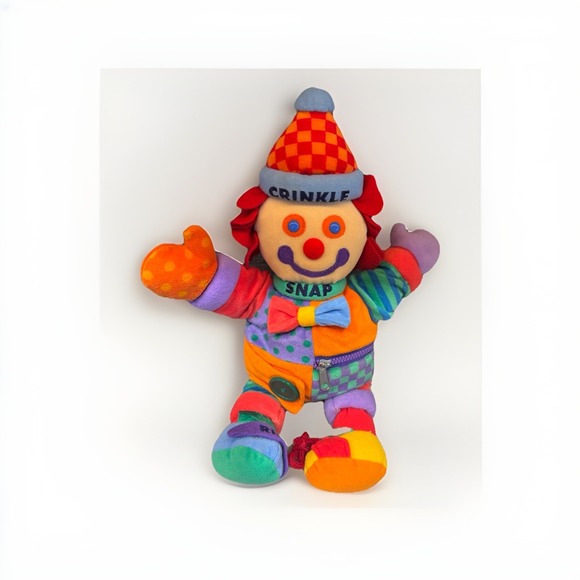Gymboree Other - VTG Gymboree Gymbo Clown Plush Teach Me to Dress Crinkle Sensory Learning 16"‎